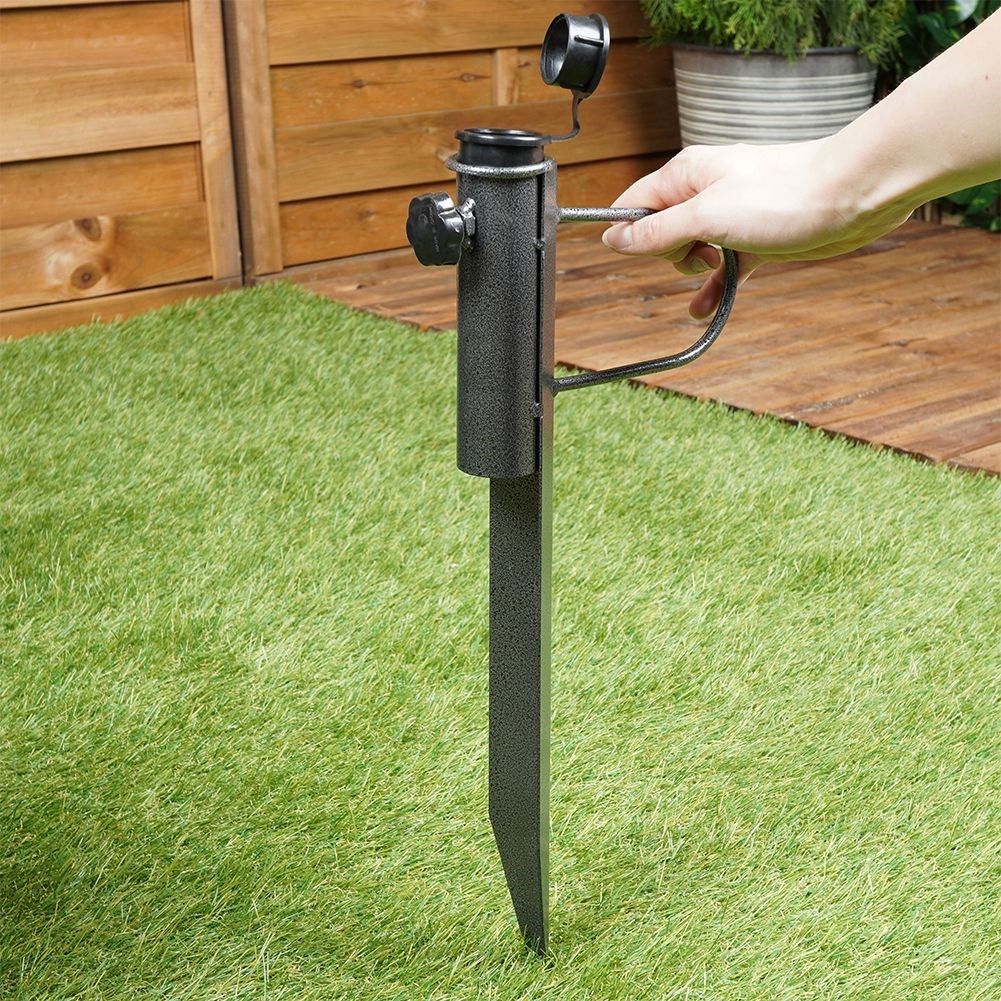 Parasol stand for easy installation in the garden