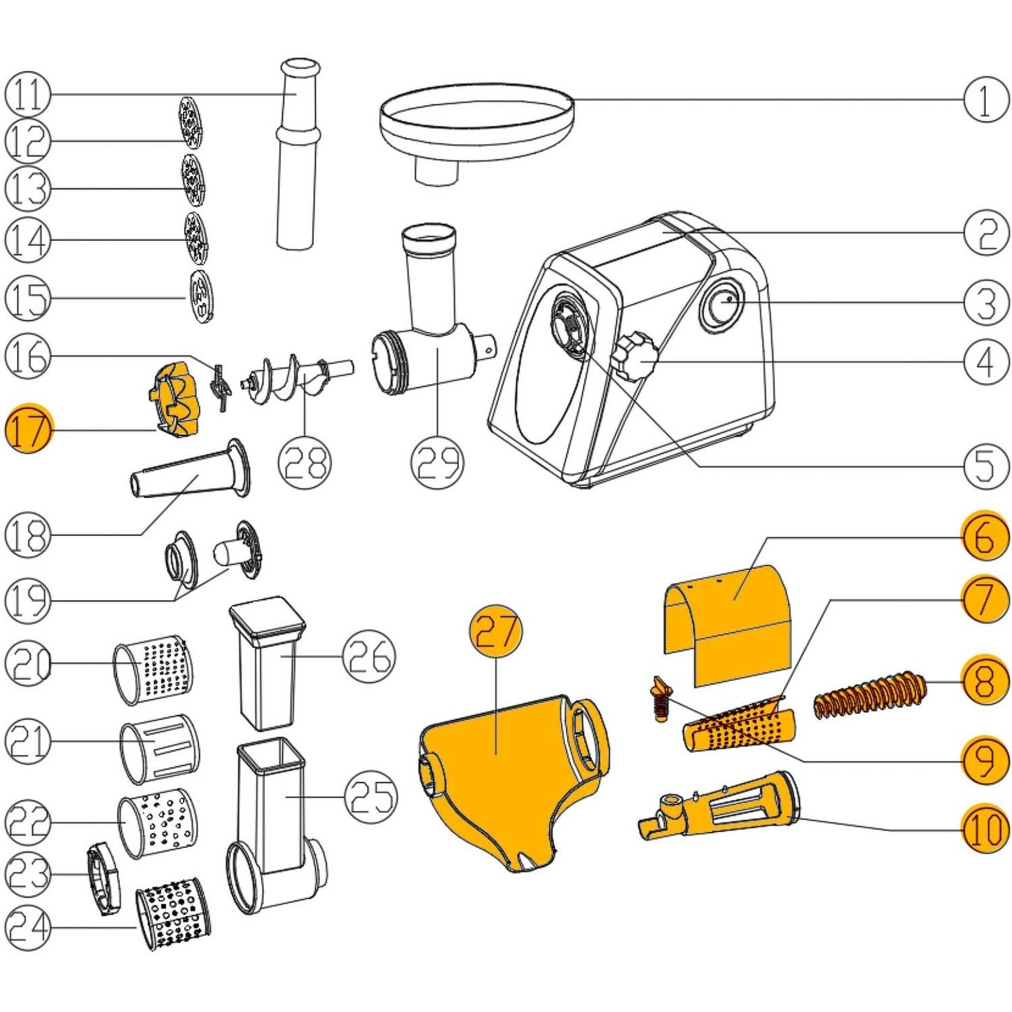 Parts for a meat grinder - Berdsen tomato puree set