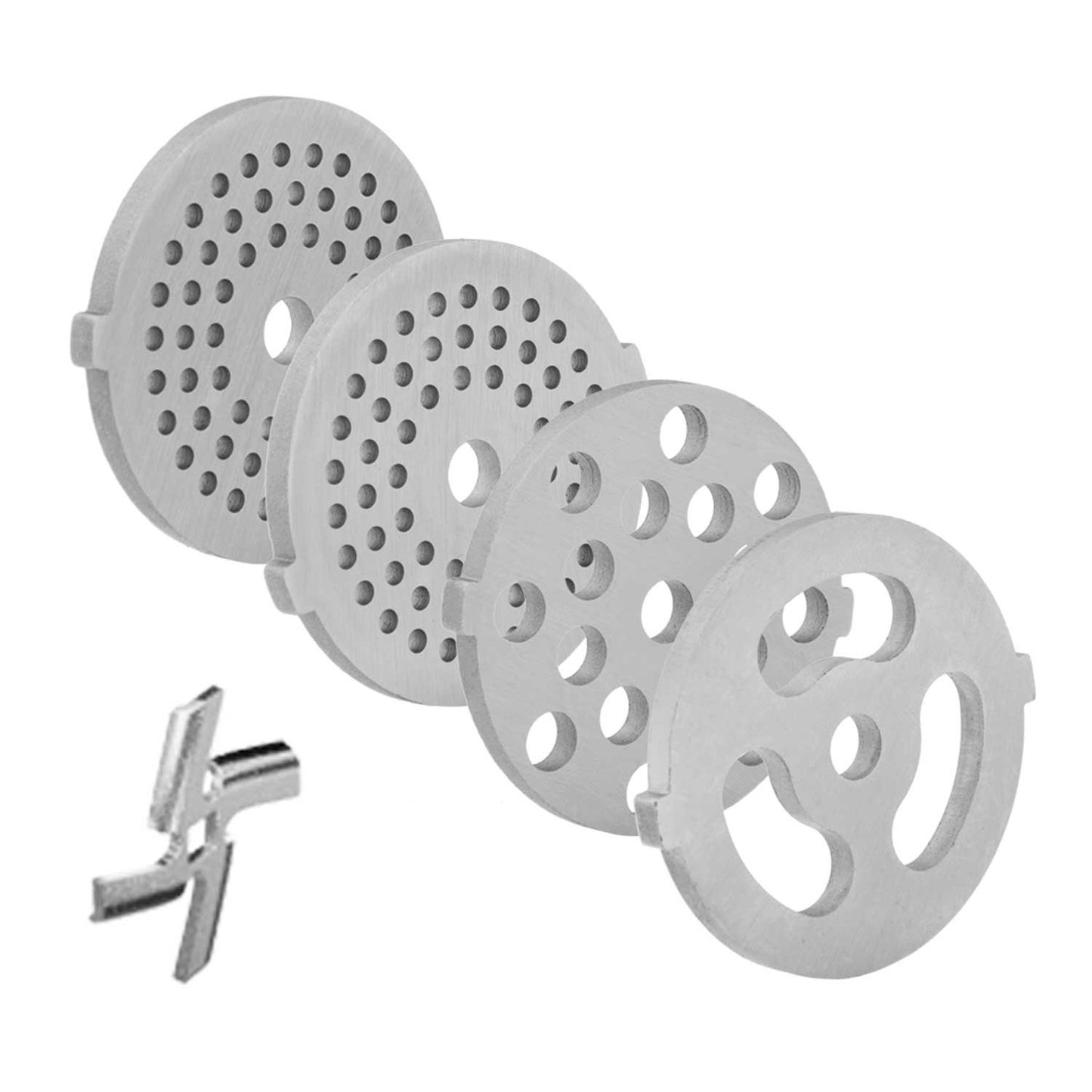 Parts for a meat grinder - a set of strainers and a Berdsen knife