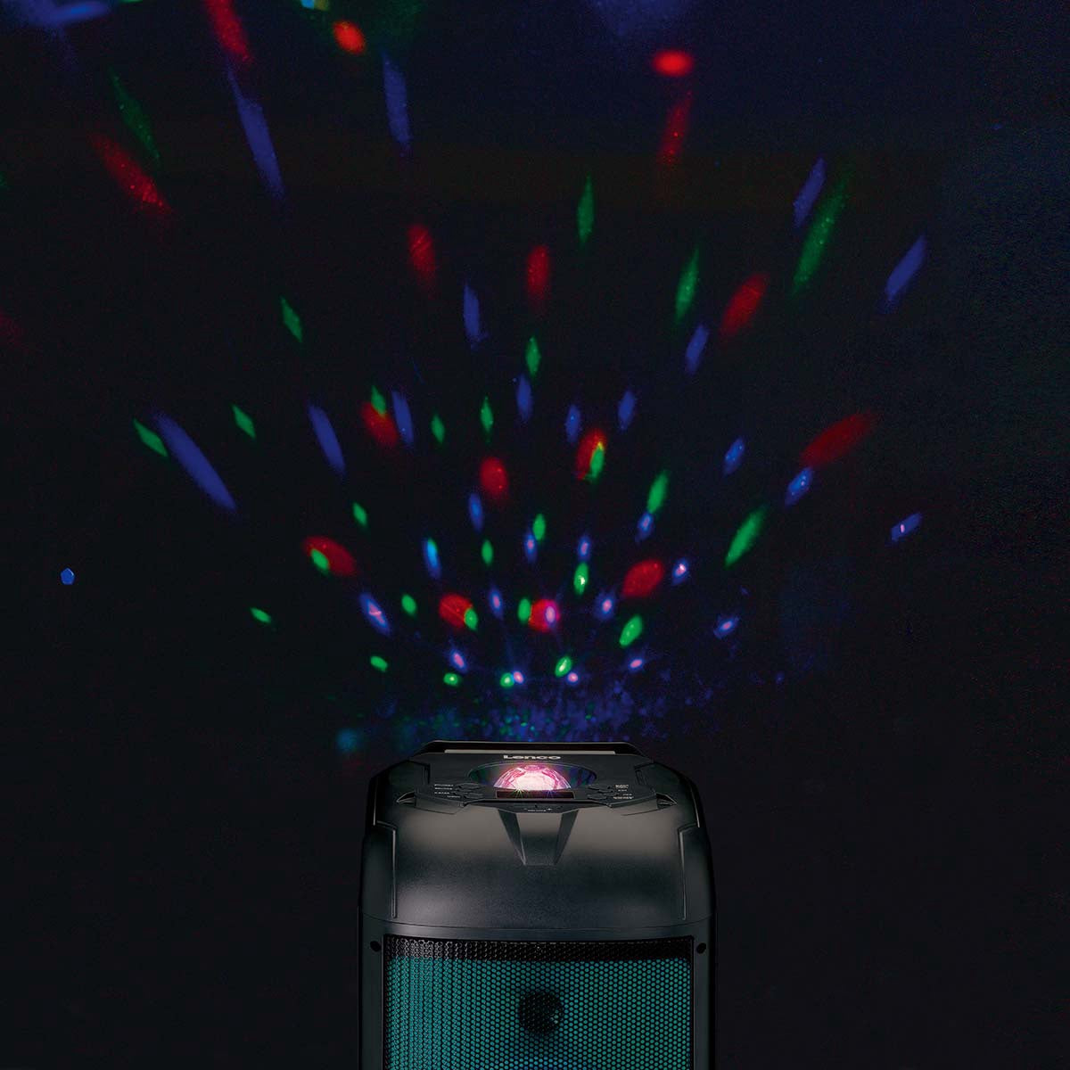 Party Speaker with LED Lights & Disco Ball, 150W RMS