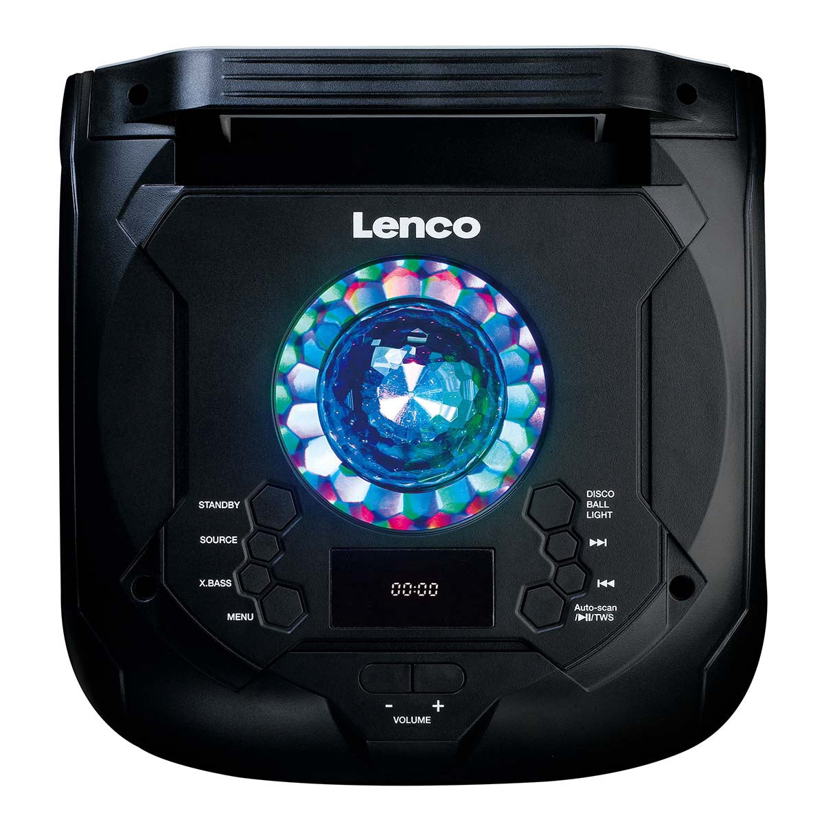 Party Speaker with LED Lights & Disco Ball, 150W RMS