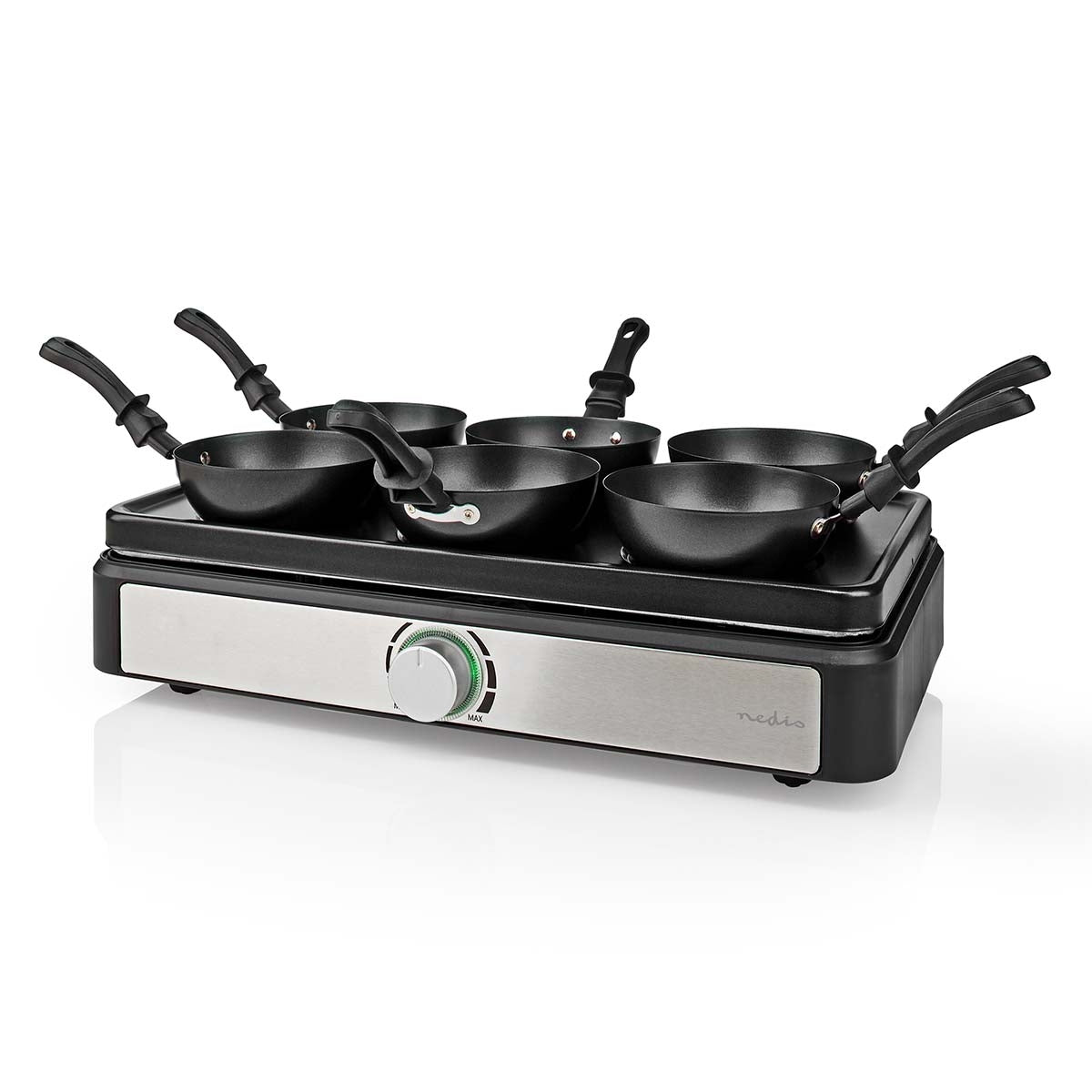 Party Wok Set | Grill | 6 Persons | Spatula | Temperature setting | Non-stick coating | Rectangle