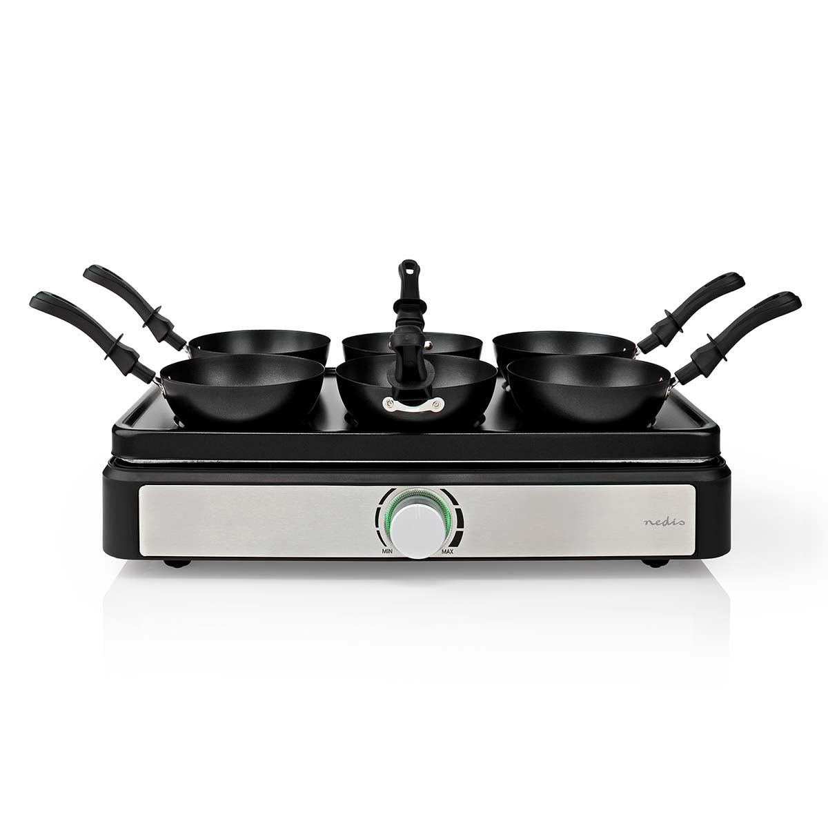 Party Wok Set | Grill | 6 Persons | Spatula | Temperature setting | Non-stick coating | Rectangle