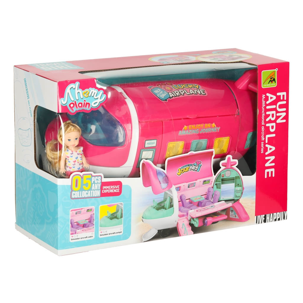 Passenger Doll Plane with 2-in-1 Folding Accessories