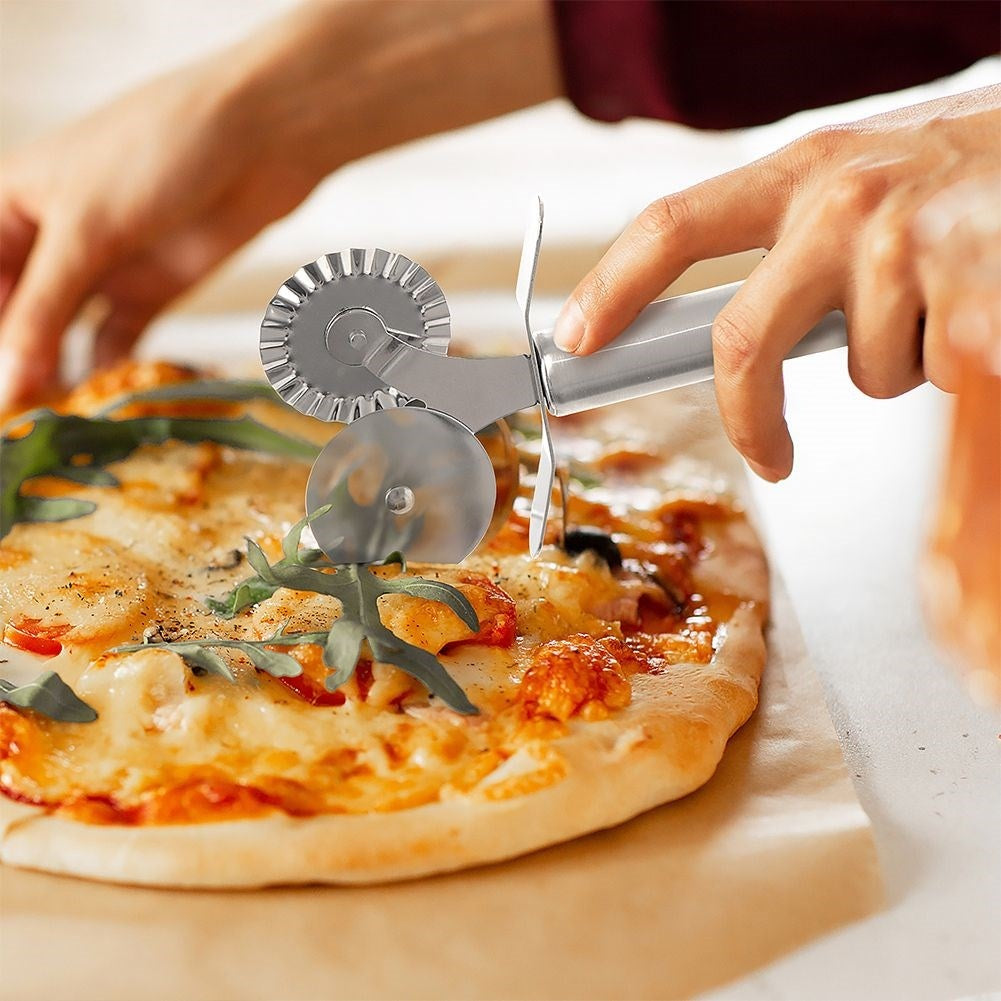 Pasta and Ravioli Tools with Smooth and Waffled Steel Blades