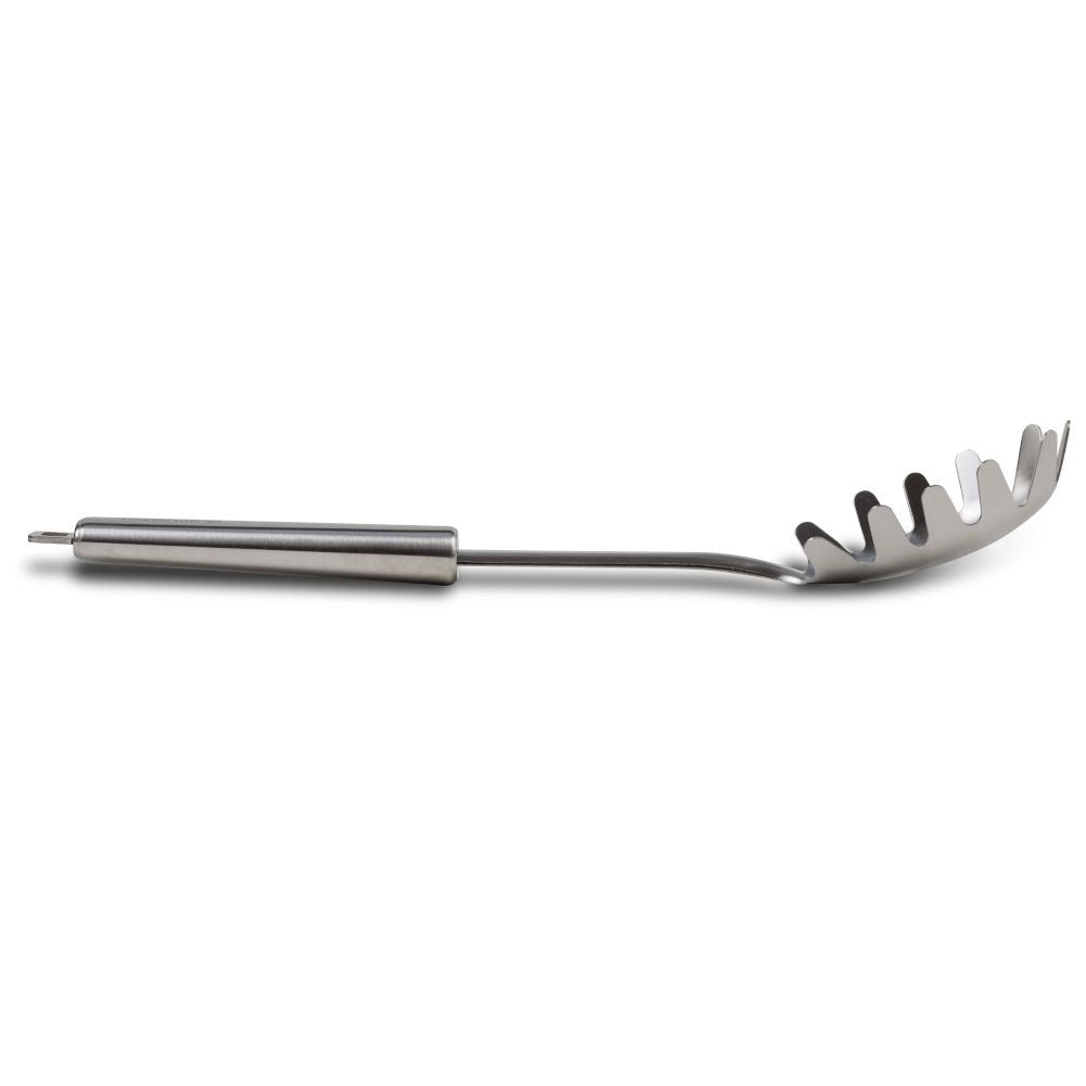 Pasta serving utensils in matt stainless steel, dishwasher safe