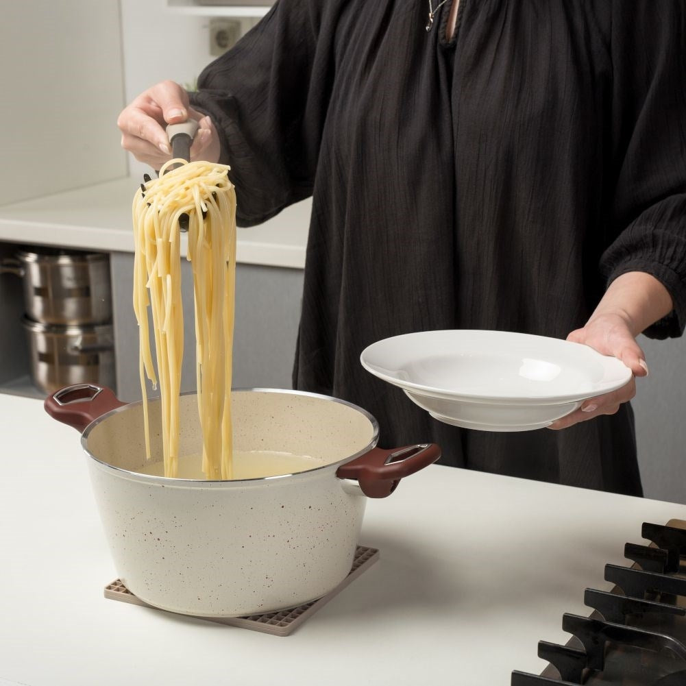 Pasta spoon: Durable, heat-resistant thermoplastic for serving