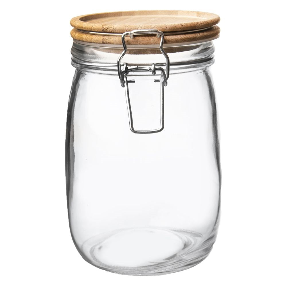 Patent glass jar with clip 1.6 l