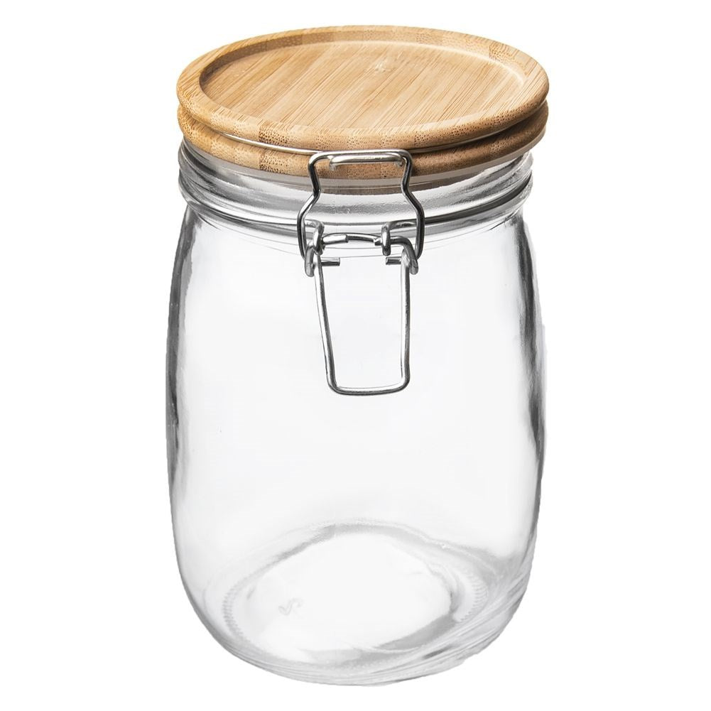 Patent glass jar with clip 1.6 l