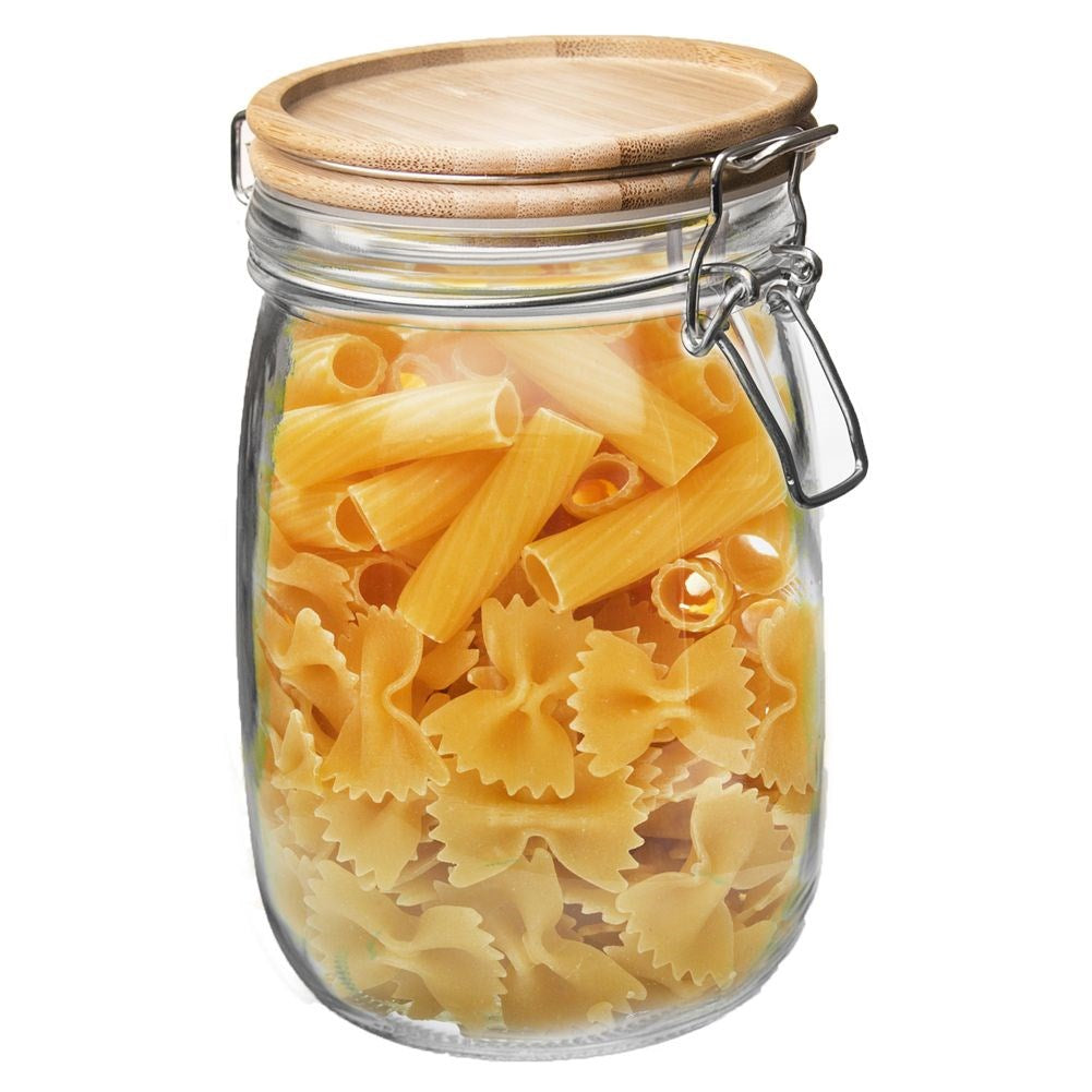 Patent glass jar with clip 1.6 l