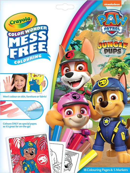 Color Wonder Paw Patrol Jungle Pups Set, No-Mess Markers