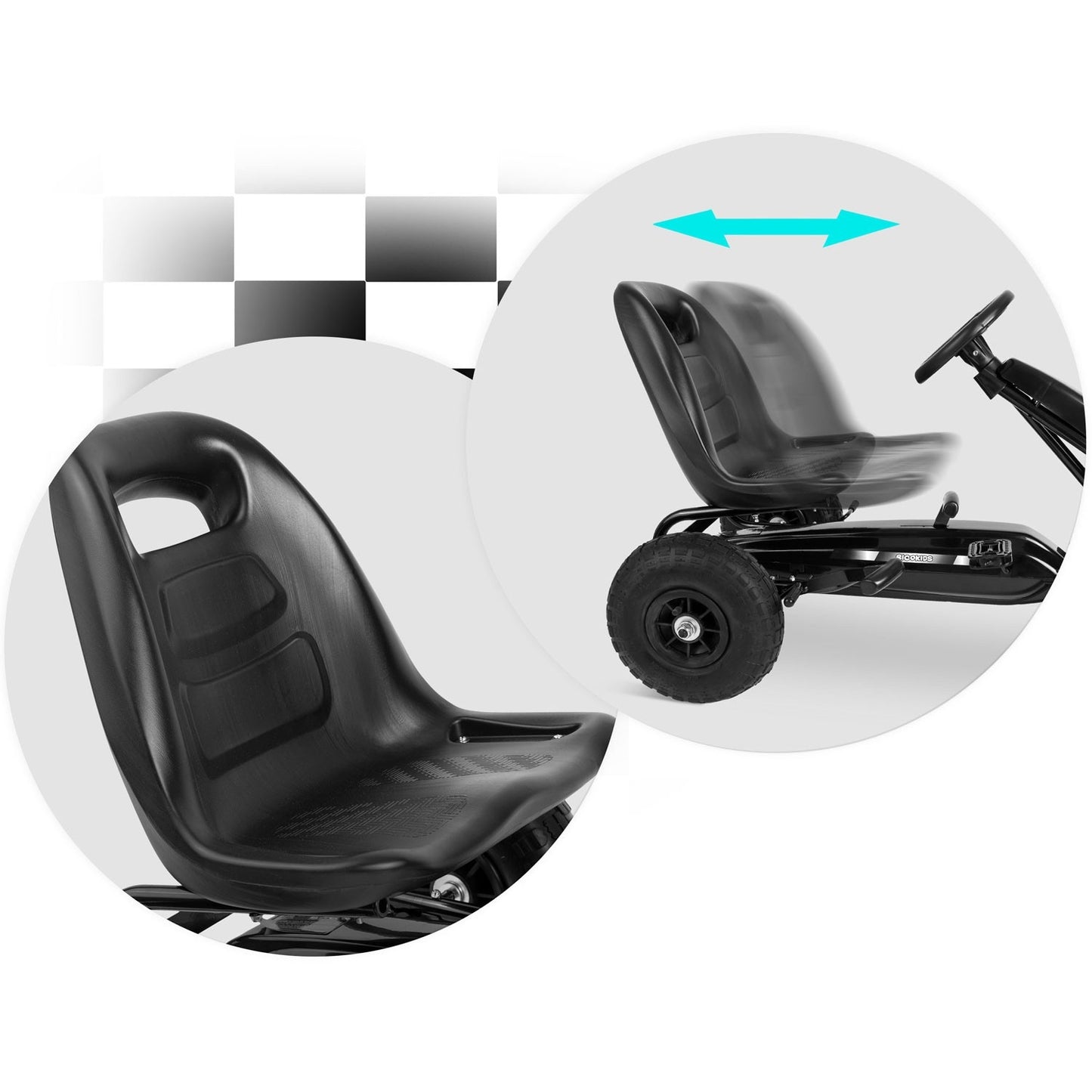 Pedal go-kart for children RK-590 black