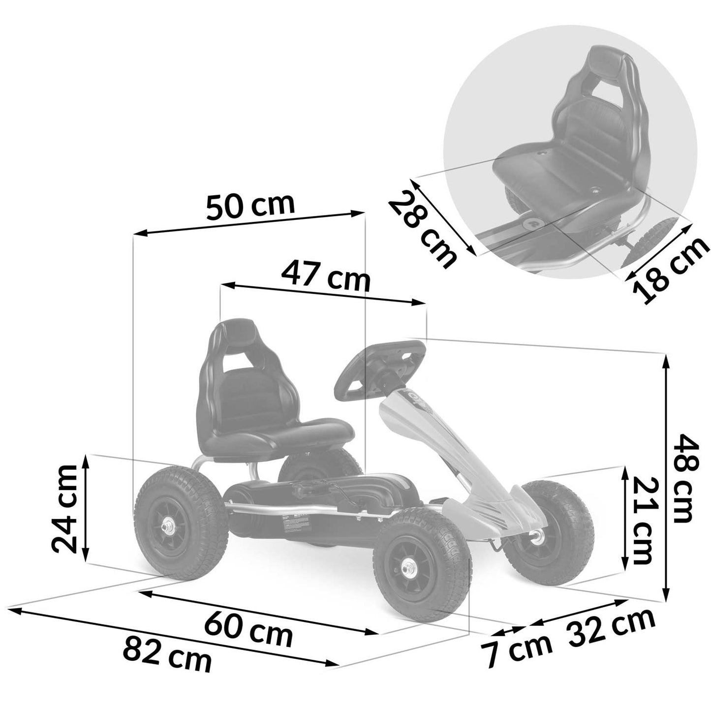 Pedal go-kart for children RK-591 black