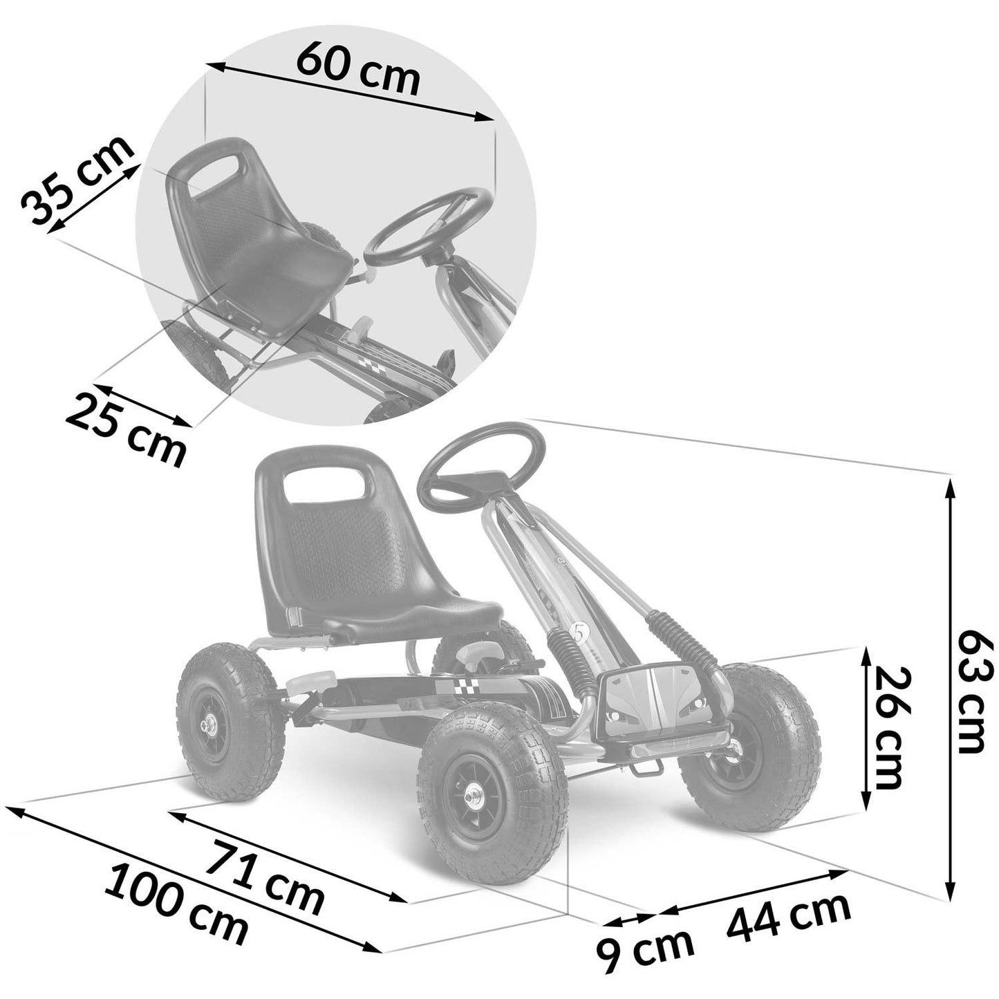 Pedal go-kart for children RK-594 blue