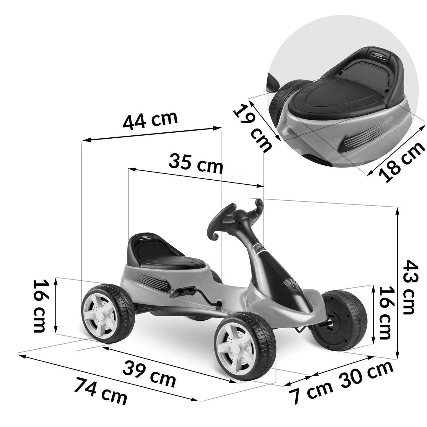 Pedal go-kart for children RK-595 red