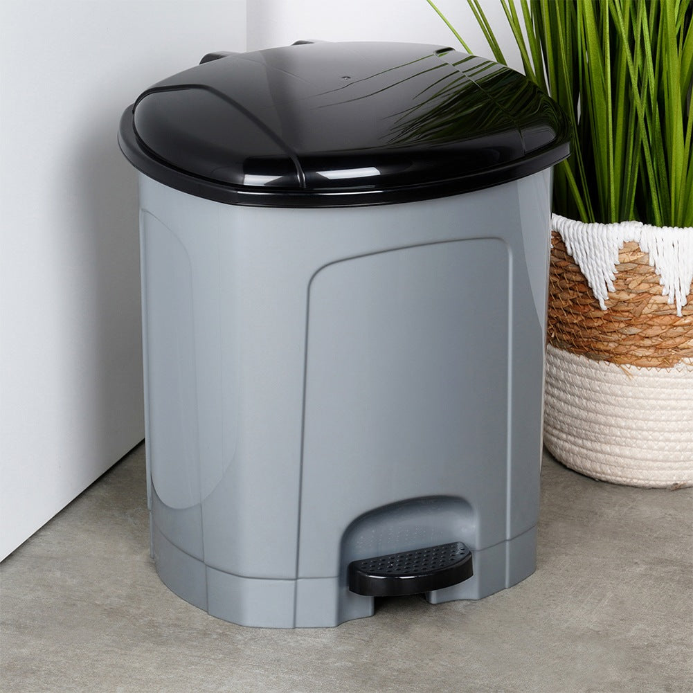 Pedal waste bin plastic gray 11.5 l