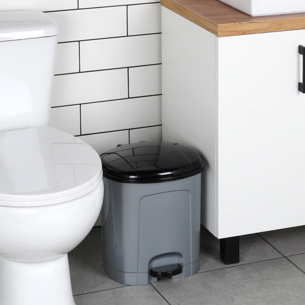 Pedal waste bin plastic gray 11.5 l