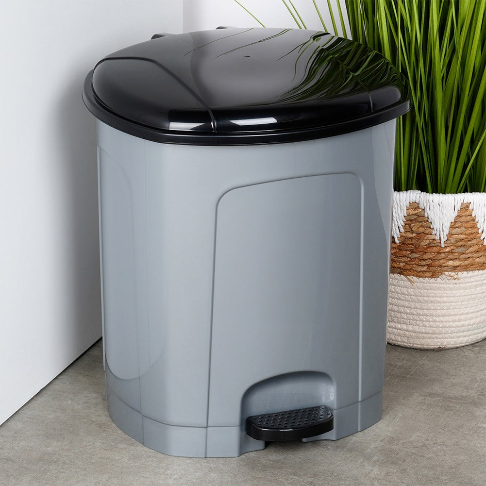 Pedal waste bin plastic gray 21 l