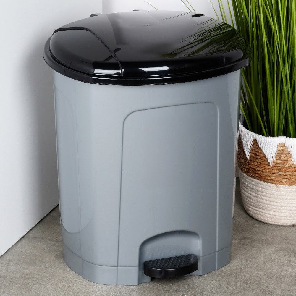 Pedal waste bin plastic gray 30 l