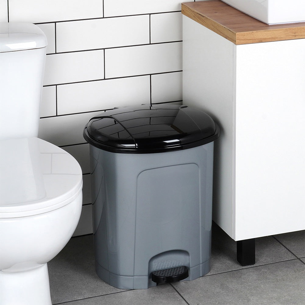Pedal waste bin plastic gray 30 l