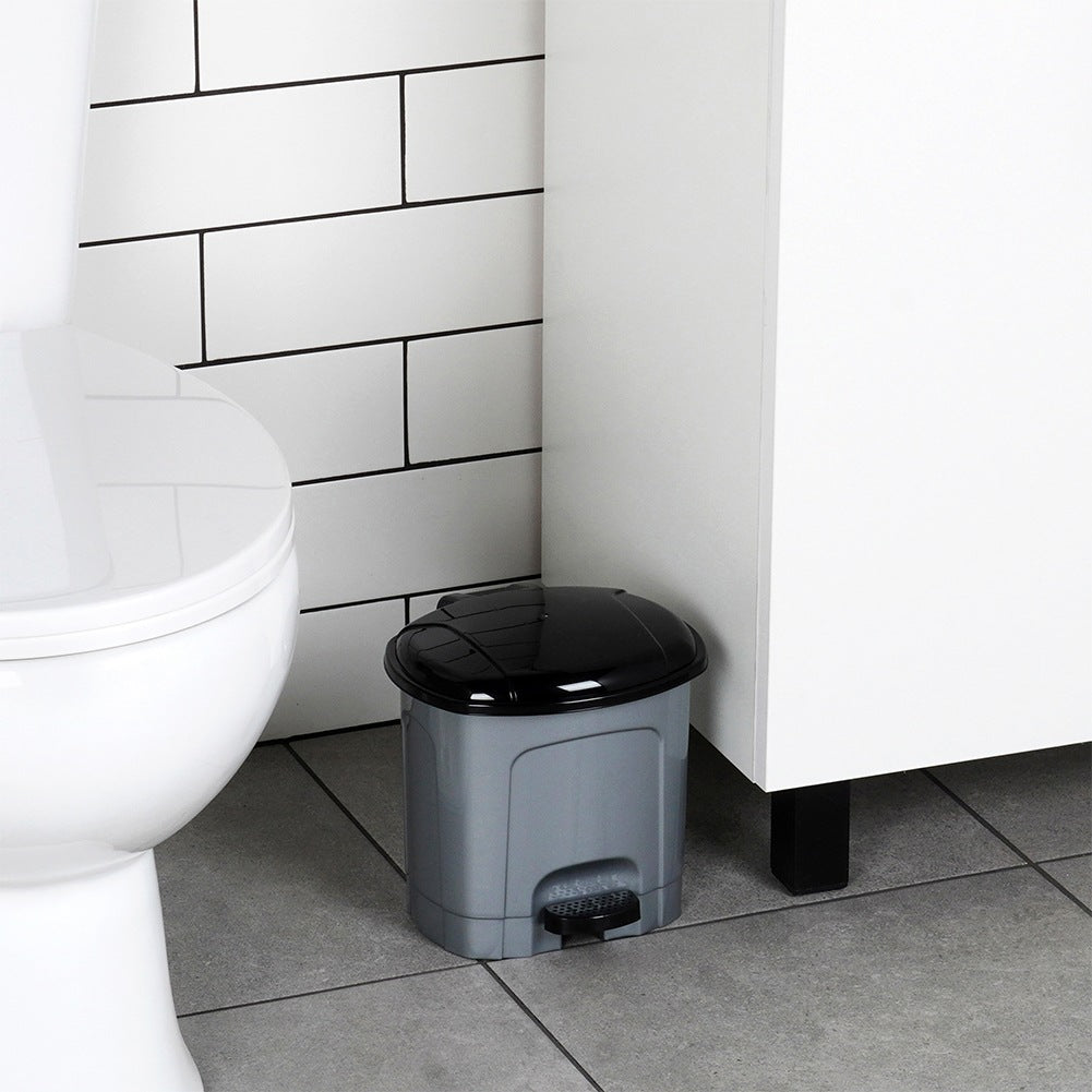 Pedal waste bin plastic gray 3 l