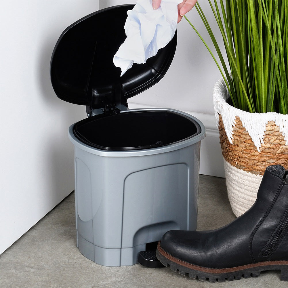 Pedal waste bin plastic gray 3 l