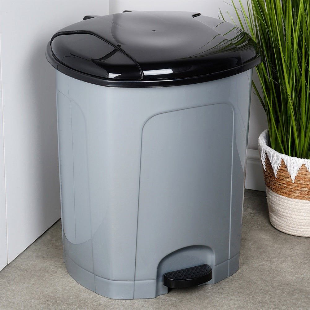 Pedal waste bin plastic gray 50 l