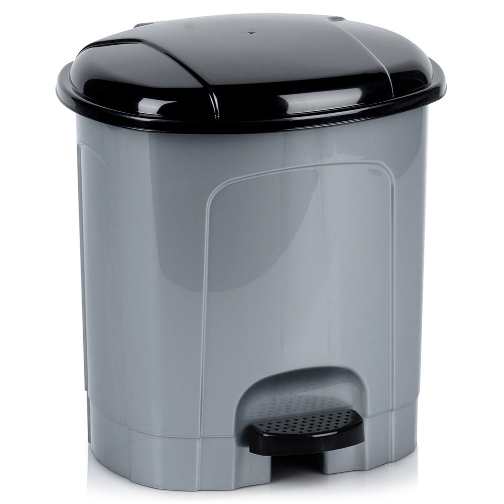 Pedal waste bin plastic gray 5.5 l
