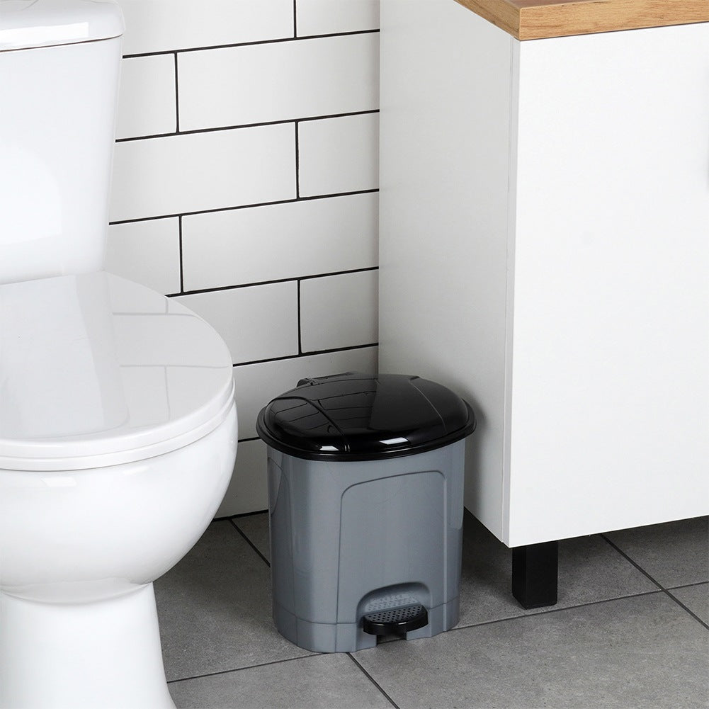 Pedal waste bin plastic gray 5.5 l