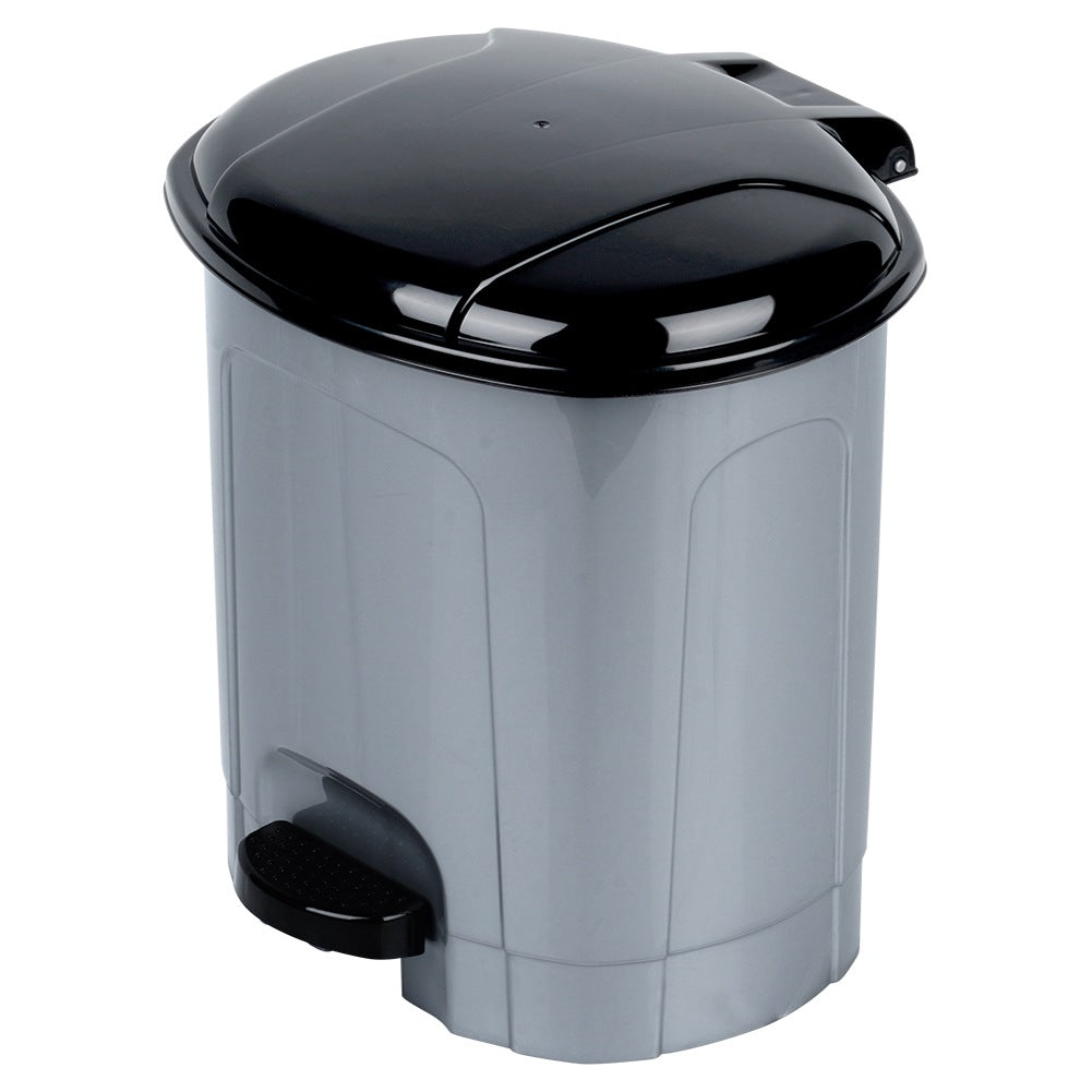 Pedal waste bin plastic gray 5.5 l