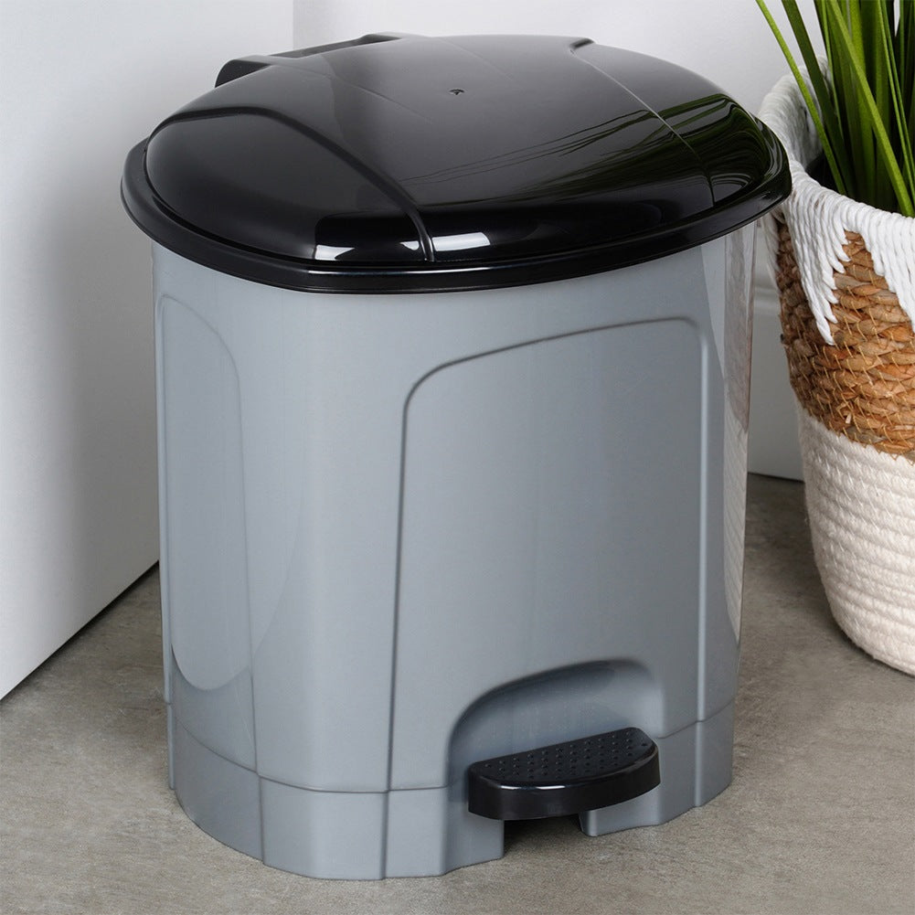 Pedal waste bin plastic gray 5.5 l