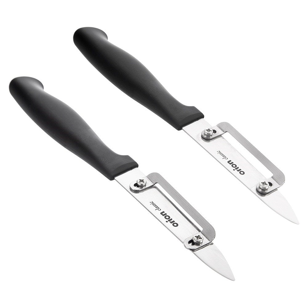 Peeling knife, vegetable and fruit peeler, vertical, steel, 19 cm
