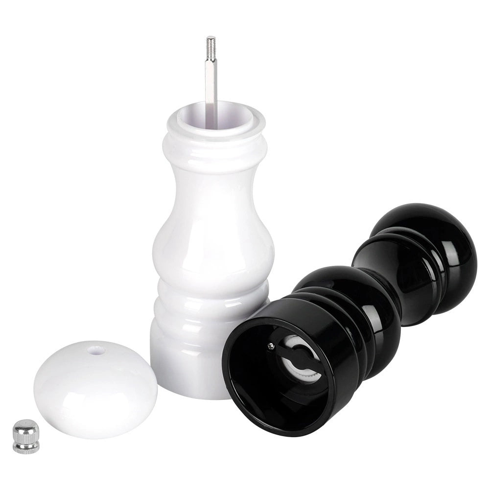 Pepper and Salt Grinder Set, 18 cm, Black & White