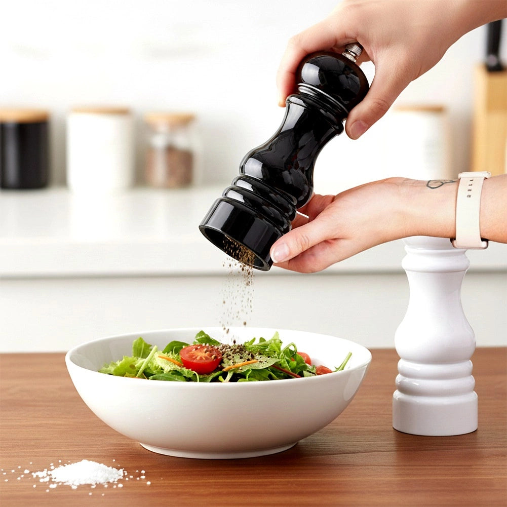 Pepper and Salt Grinder Set, 18 cm, Black & White