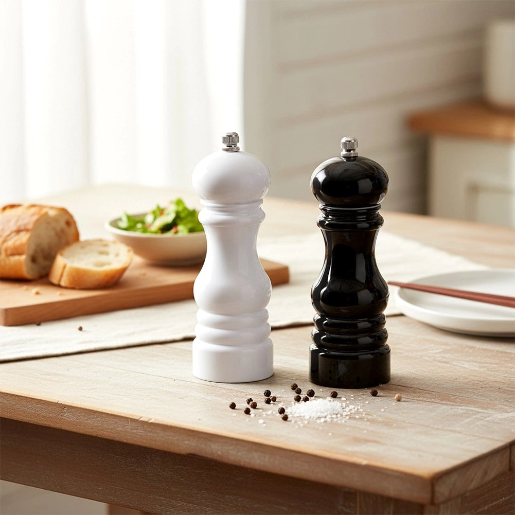 Pepper and Salt Grinder Set, 18 cm, Black & White
