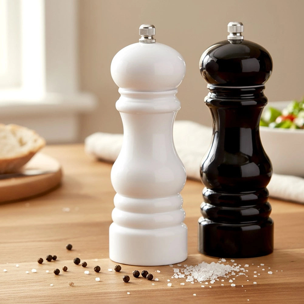 Pepper and Salt Grinder Set, 18 cm, Black & White