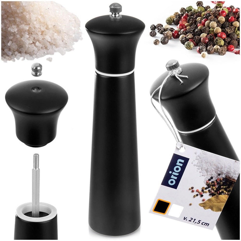 Pepper and salt mill wooden black 21.5 cm