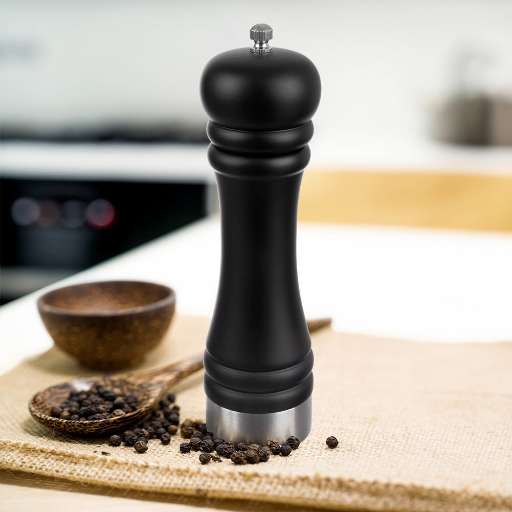 Pepper and salt mill wooden black 21.5 cm