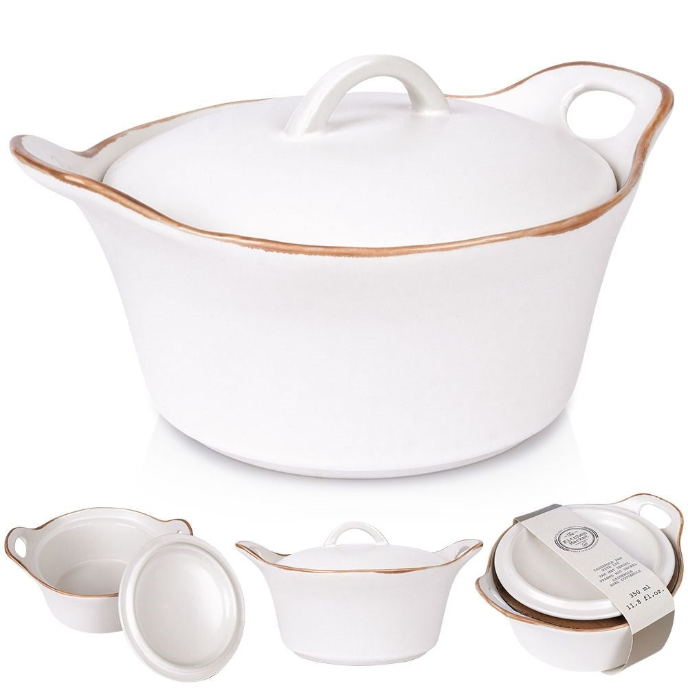 Perfect Ceramic Baking Pan with Handle and Lid for Cooking