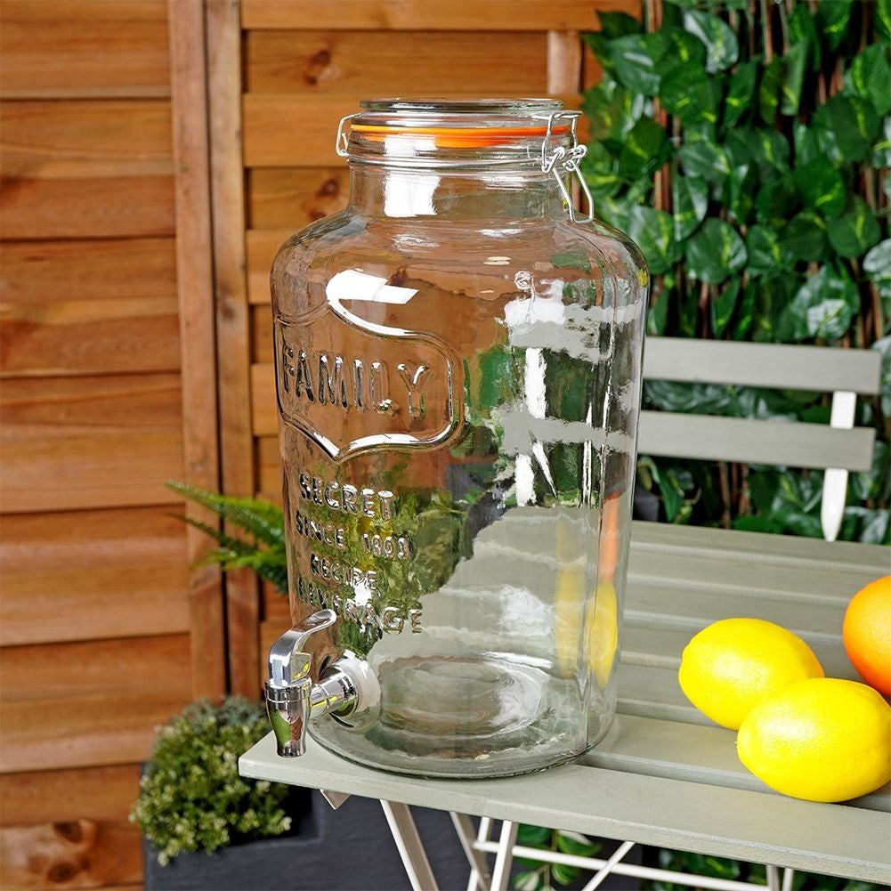 Perfect beverage container with faucet and wide opening