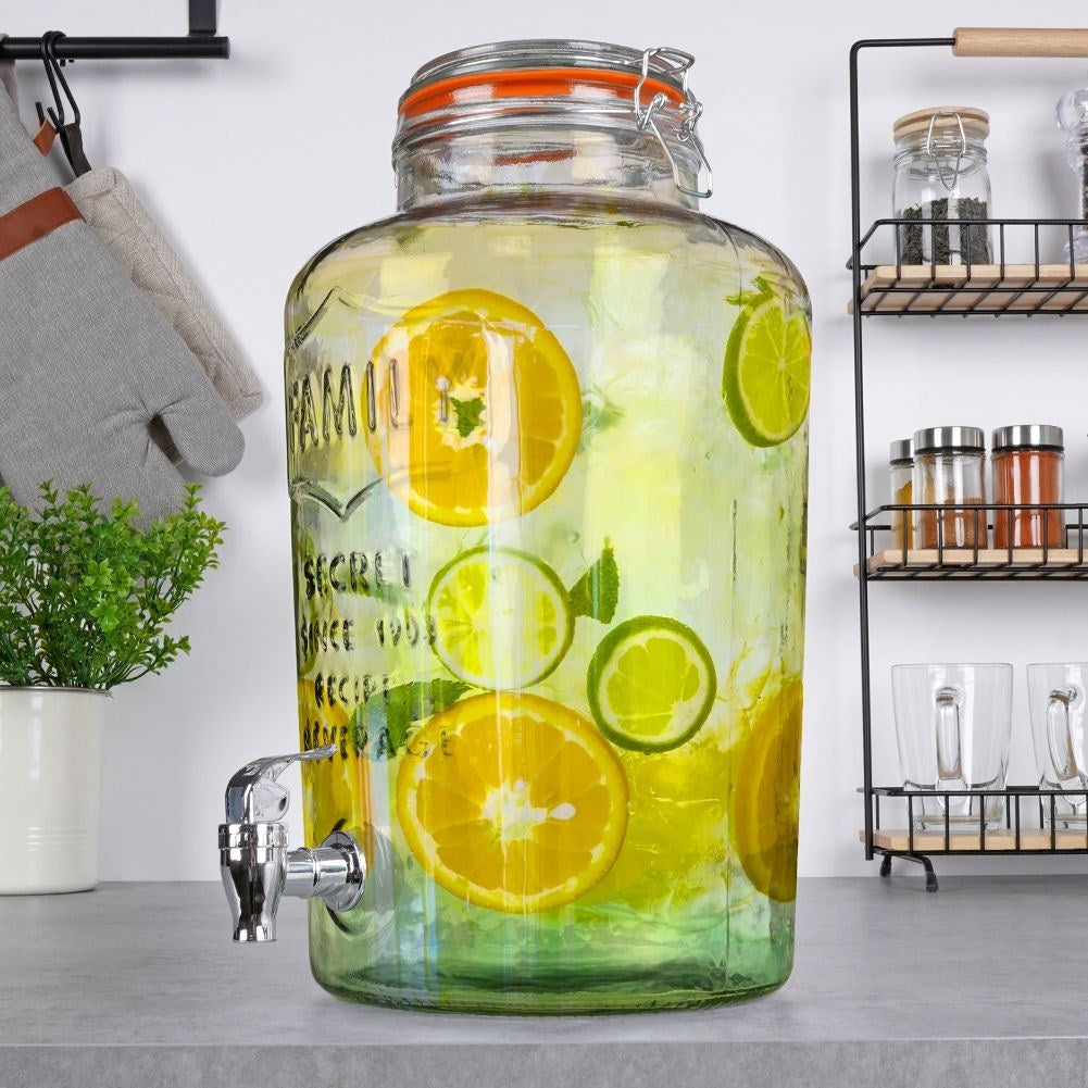 Perfect beverage container with faucet and wide opening