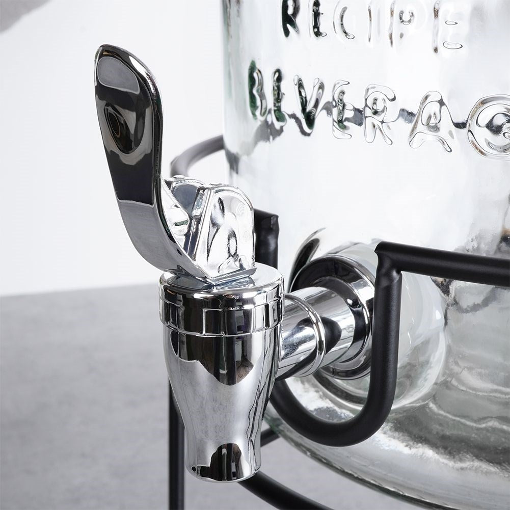 Perfect beverage container with faucet and wide opening