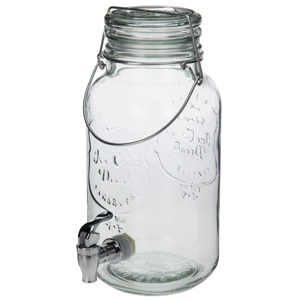 Perfect beverage container with faucet for lemonade and ice