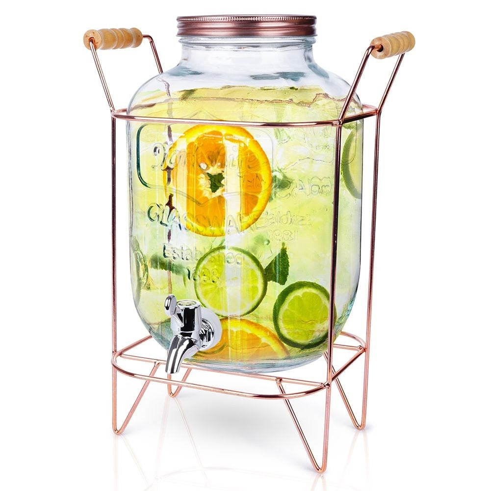 Perfect beverage dispenser with tap and stand