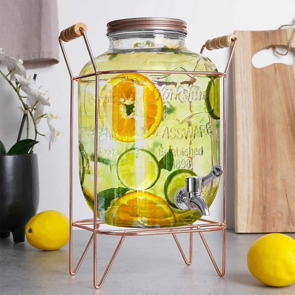 Perfect beverage dispenser with tap and stand