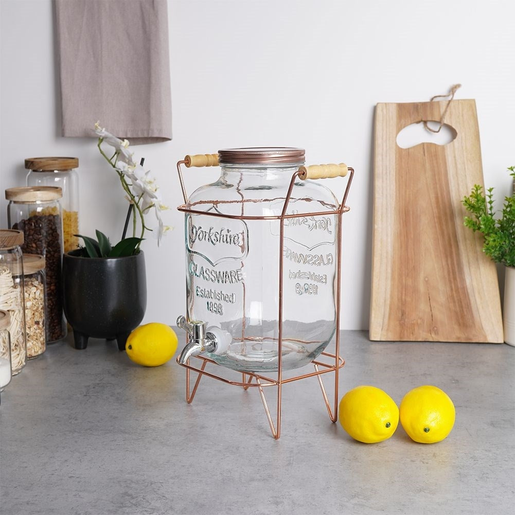 Perfect beverage dispenser with tap and stand
