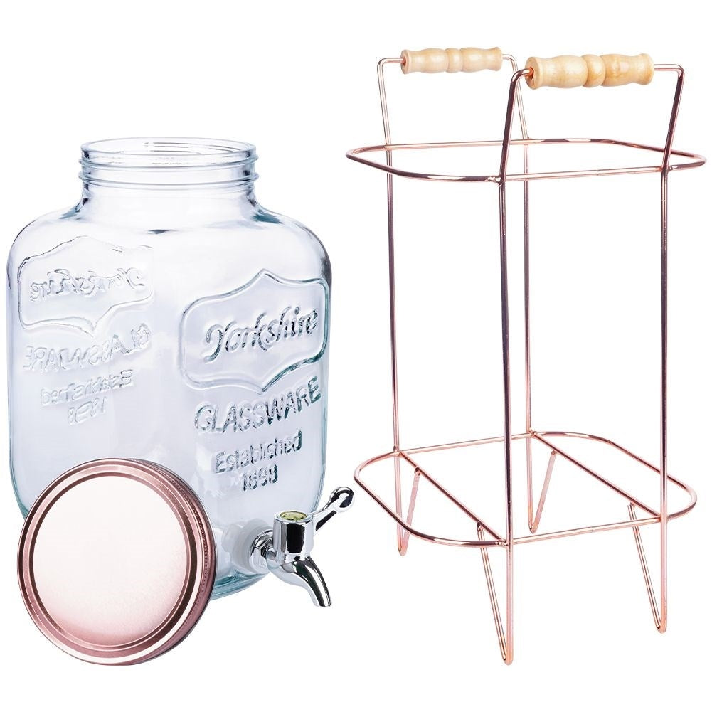 Perfect beverage dispenser with tap and stand