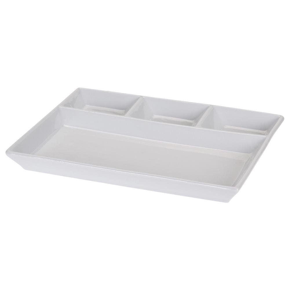 Perfect four-piece plate for barbecue parties and sauces