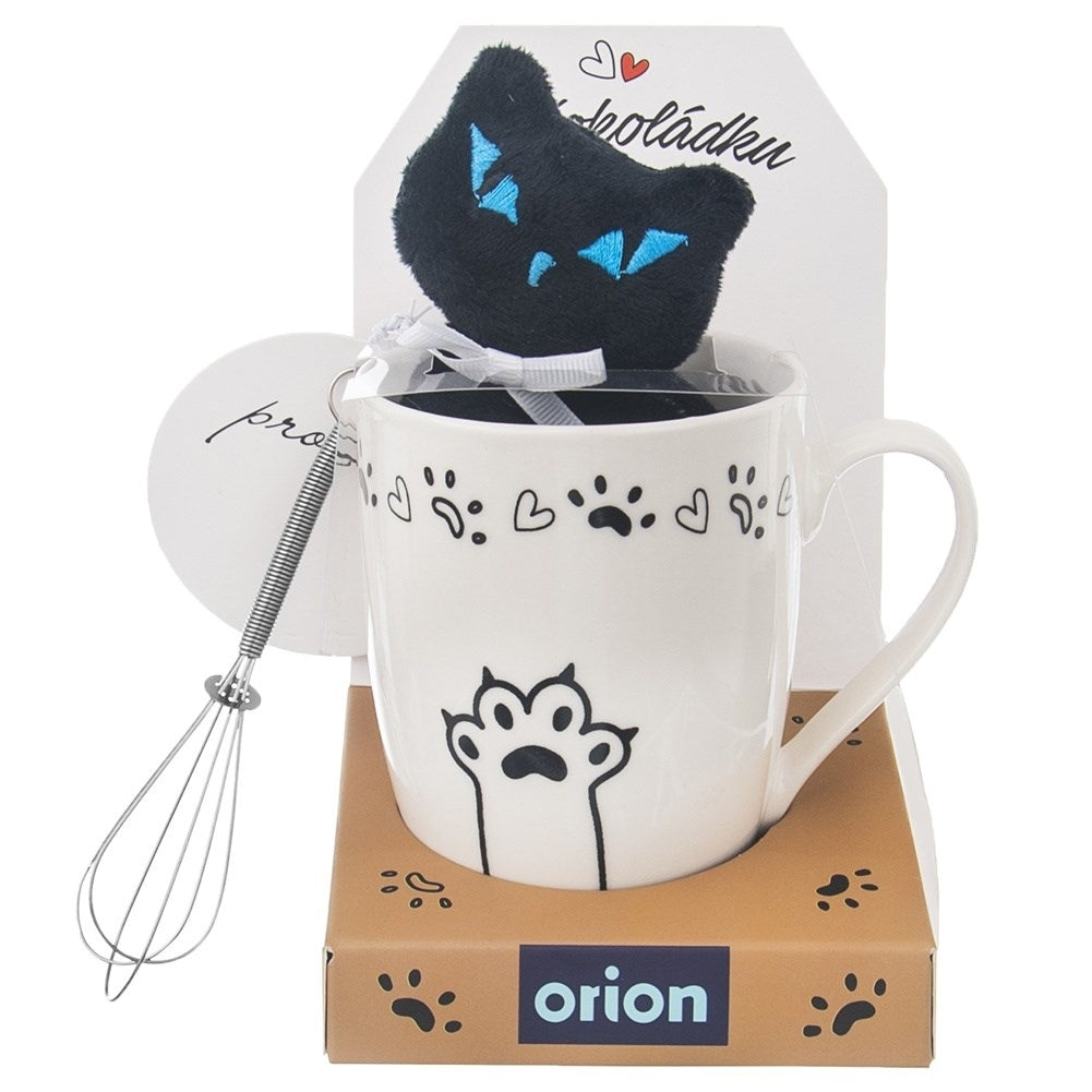 Perfect gift set: Mug, cat mascot & stirrer for cat lovers