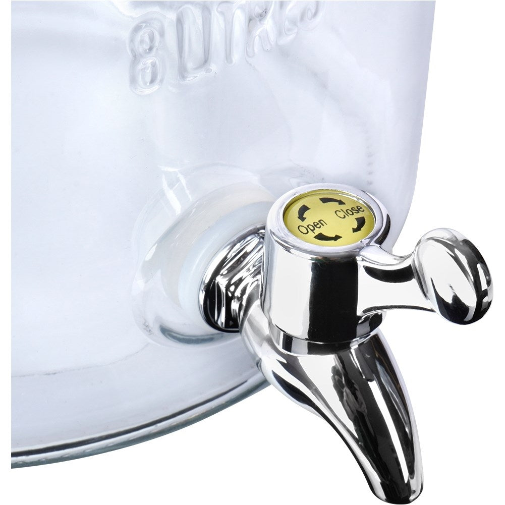 Perfect glass jar with tap and stand for lemonade and drinks